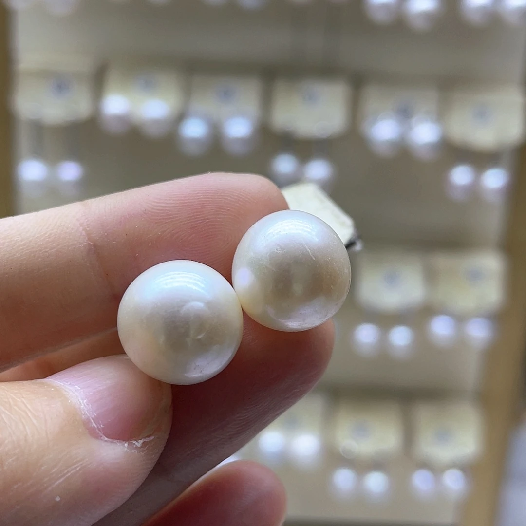 银S925镶嵌淡水珍珠耳饰