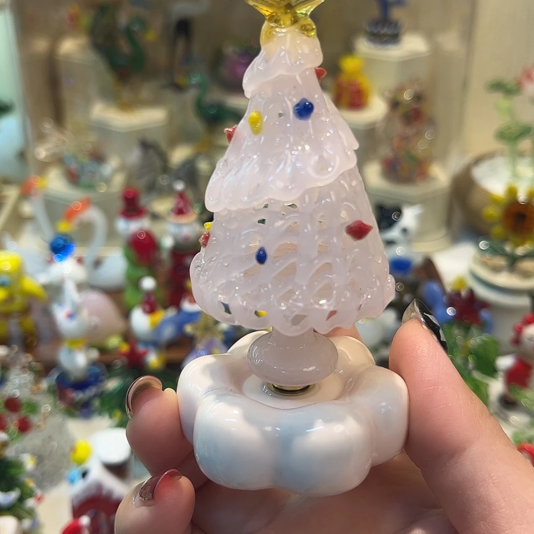 琉璃手工艺品旋转圣诞树