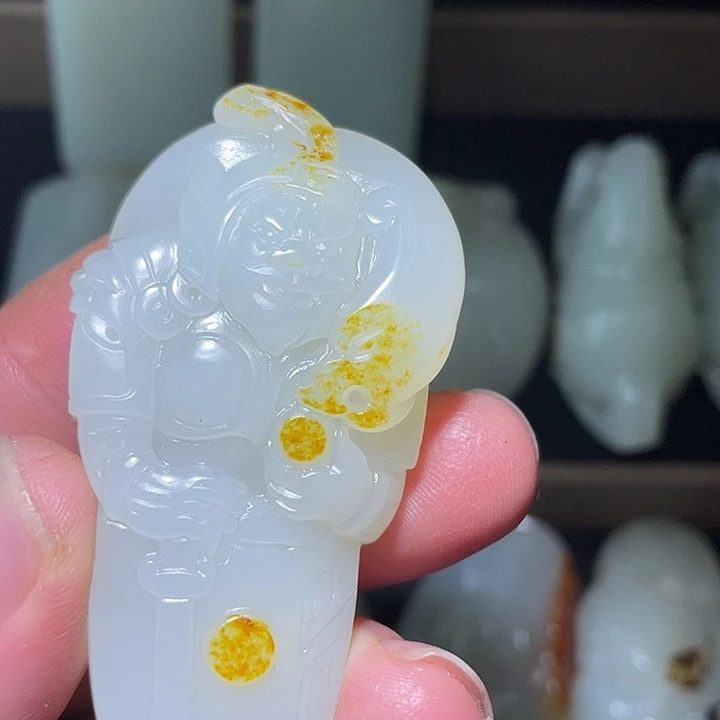 美***生和田玉未镶嵌车挂