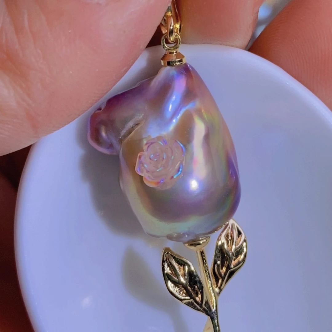 银S925镶嵌天然淡水珍珠淡水珍珠