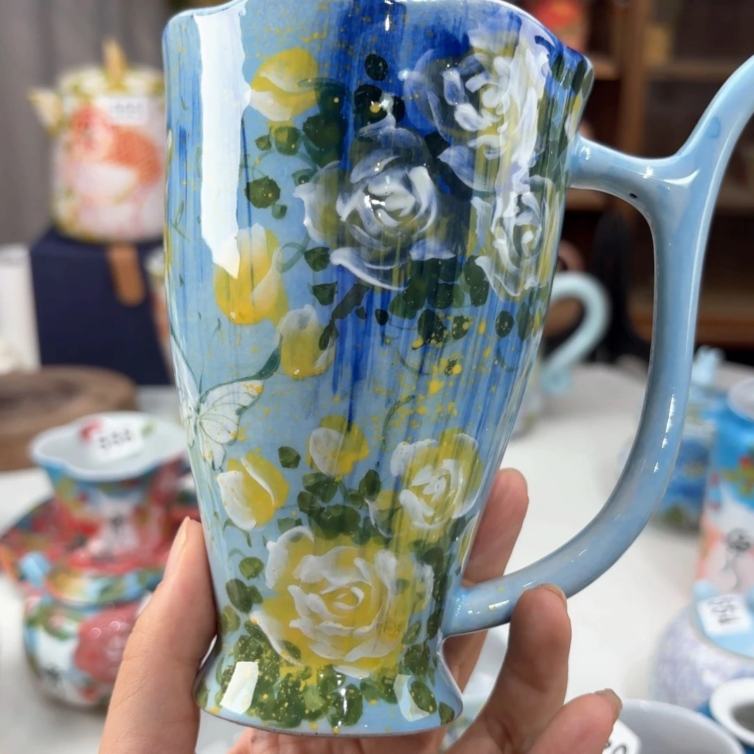 景德镇手绘高温釉下彩陶瓷茶具