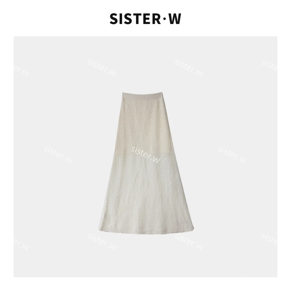 薇姐【浅月】SISTER·W早秋钩花工艺A字摆半裙  6139