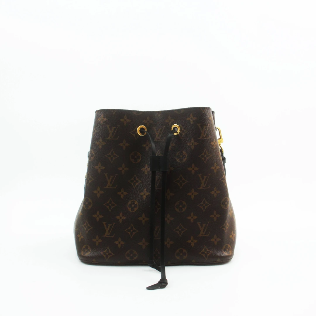 95新 LouisVuitton/路易威登 80829B 黑色抽绳老花水桶包NeoNoe
