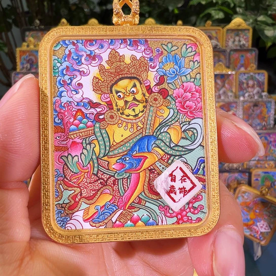 吊坠黄c热绘纯手绘唐卡