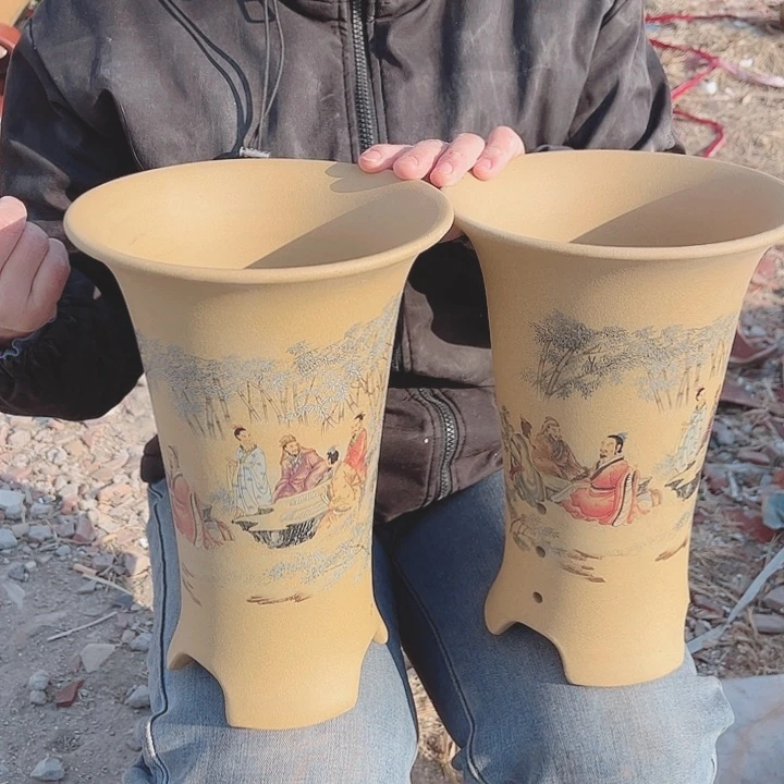 紫砂宜兴紫砂花盆