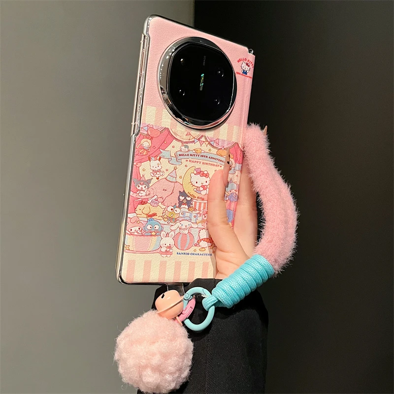 适用华为MateX6手机壳日韩可爱公仔派对mateX5磁吸中轴vivoXFold3