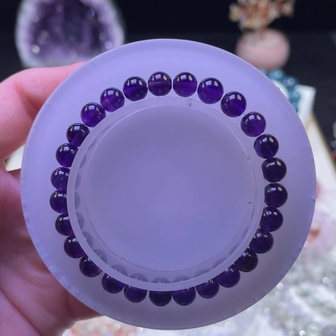 未镶嵌手链水晶乌拉圭浓郁紫水晶6+