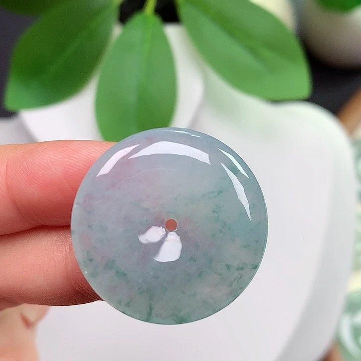 翡翠未镶嵌颈饰平安扣 27.5x4.8mm