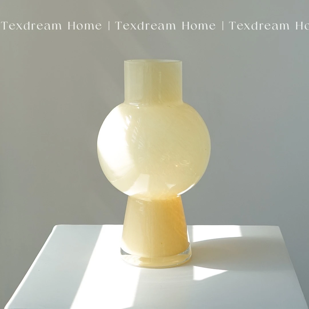 TEXDREAM法式中古艺术花瓶插花摆件高级琉璃玻璃客厅饰品