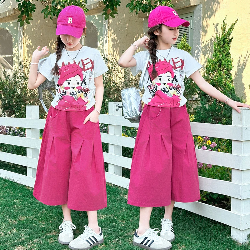 多巴胺穿搭女童套装夏装2025新款洋气时髦两件套女孩网红夏季