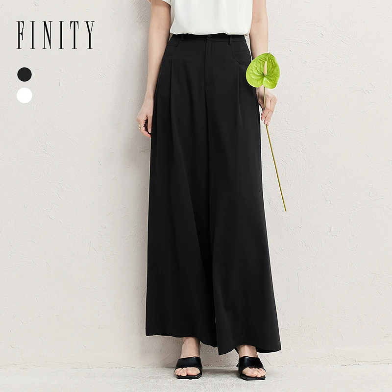 【粉丝专享】FINITY 休闲裤新款简约气质宽松百搭直筒 F21Y3B33K5