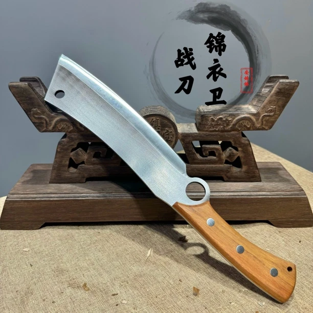 【锦衣卫战刀2】户外龙泉多功能刀砍柴高锰钢锻打直刀防身斩骨刀