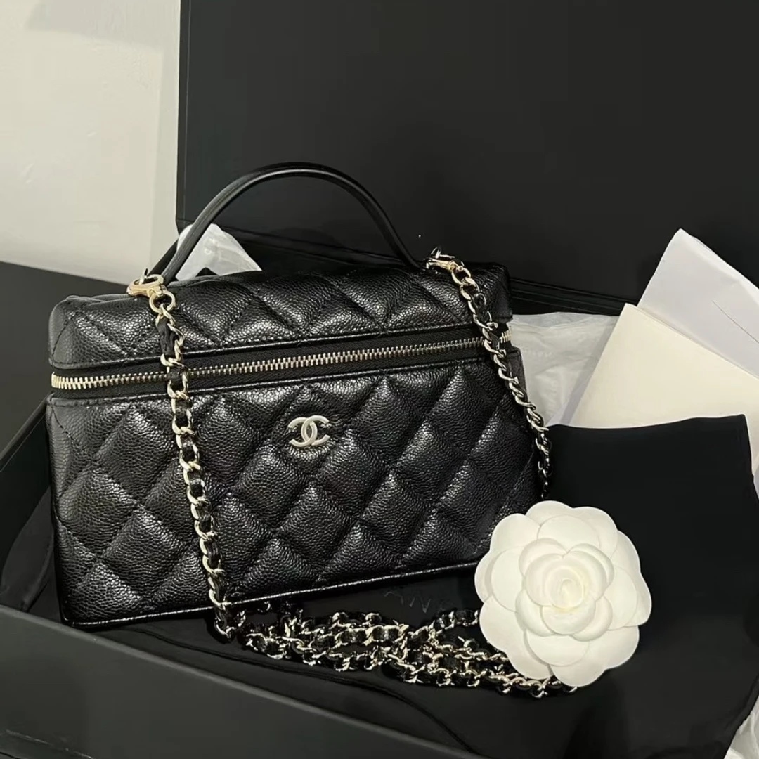 未使用 Chanel/香奈儿 lp饭盒包 小logo 黑金