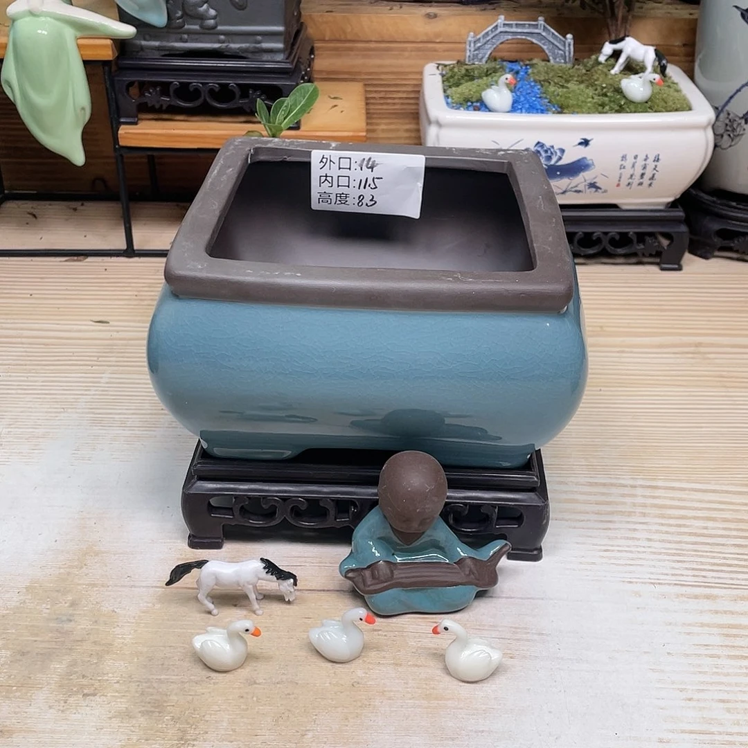 紫砂花盆陶瓷艺术花盆陶瓷