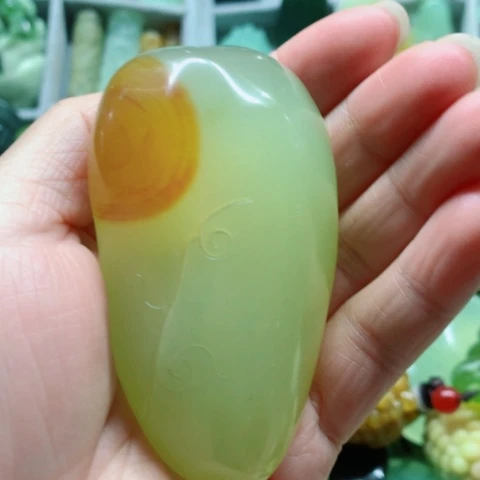 蛇纹石玉未镶嵌手把件