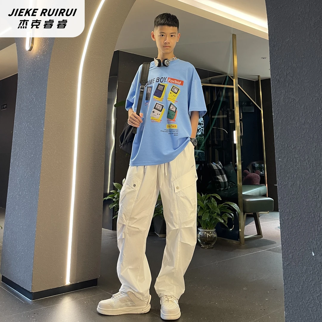 【现货-睿】夏季游戏机印花圆领短袖T恤男童休闲宽松中大童杰克睿睿