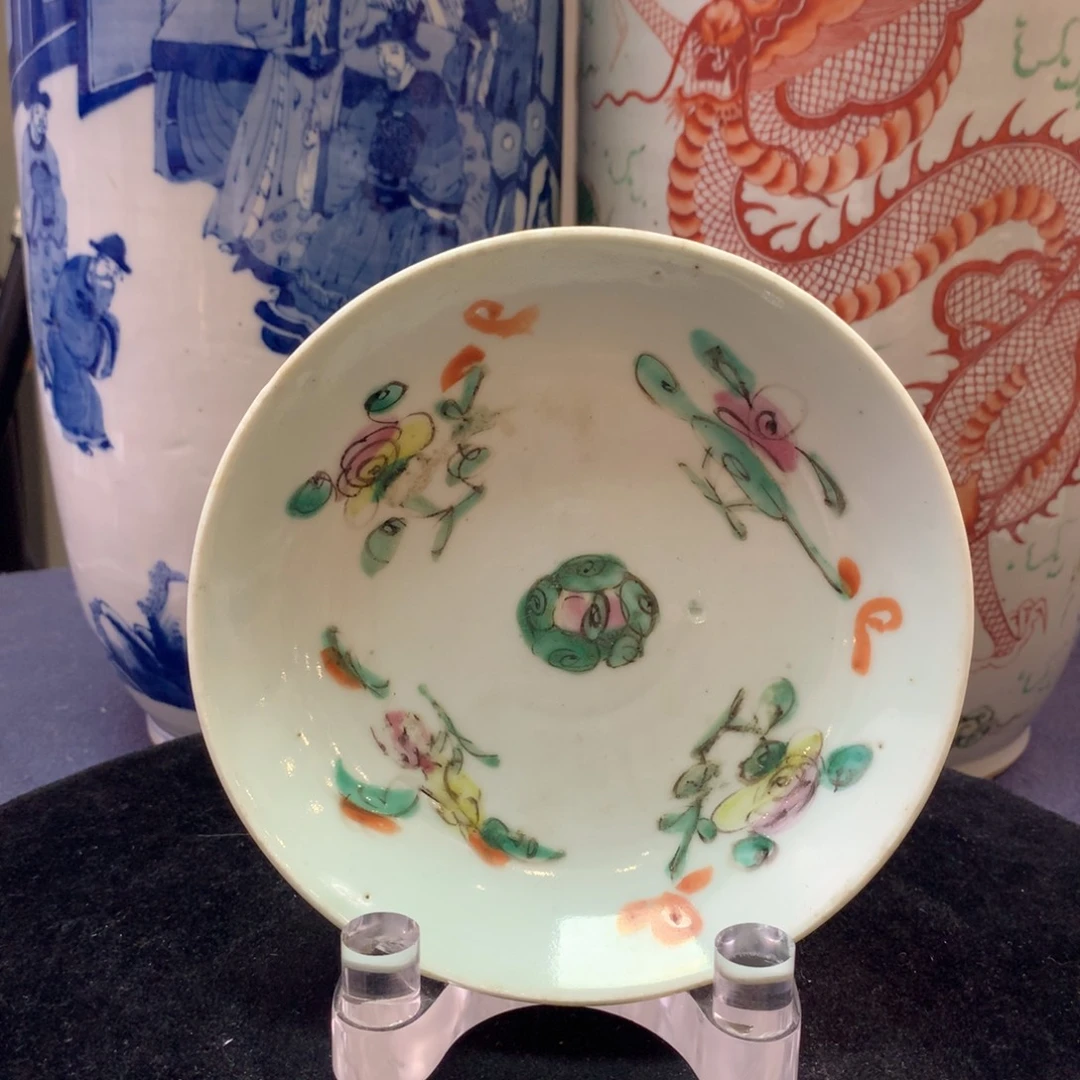 盘12808瓷器—粉彩四季花卉纹赏盘