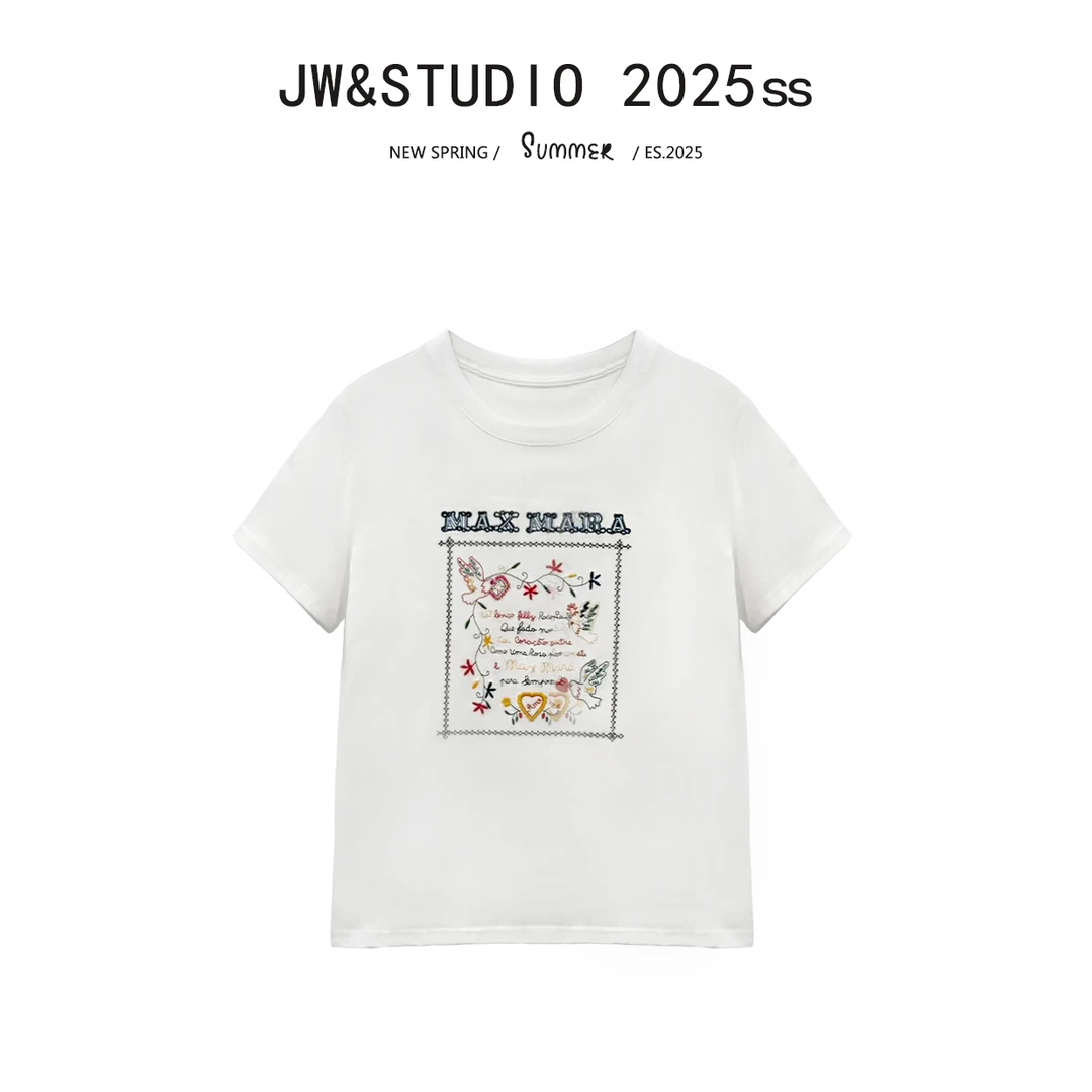 JW/静稳2025新品时尚休闲女款减龄短袖设计师款创意T恤5550395