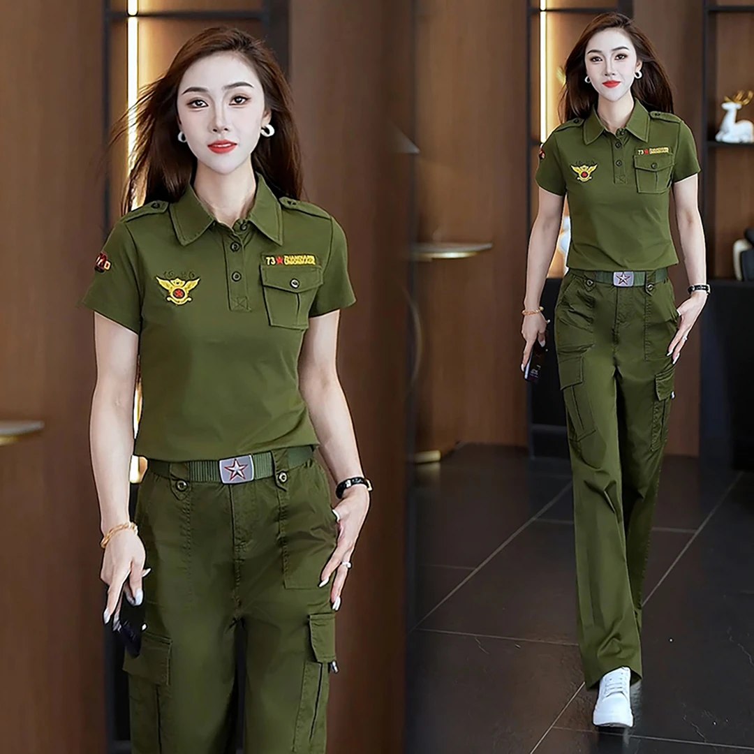 休闲运动套装翻领夏季高质感穿搭公主风肯豆风慵懒风显瘦户外女装