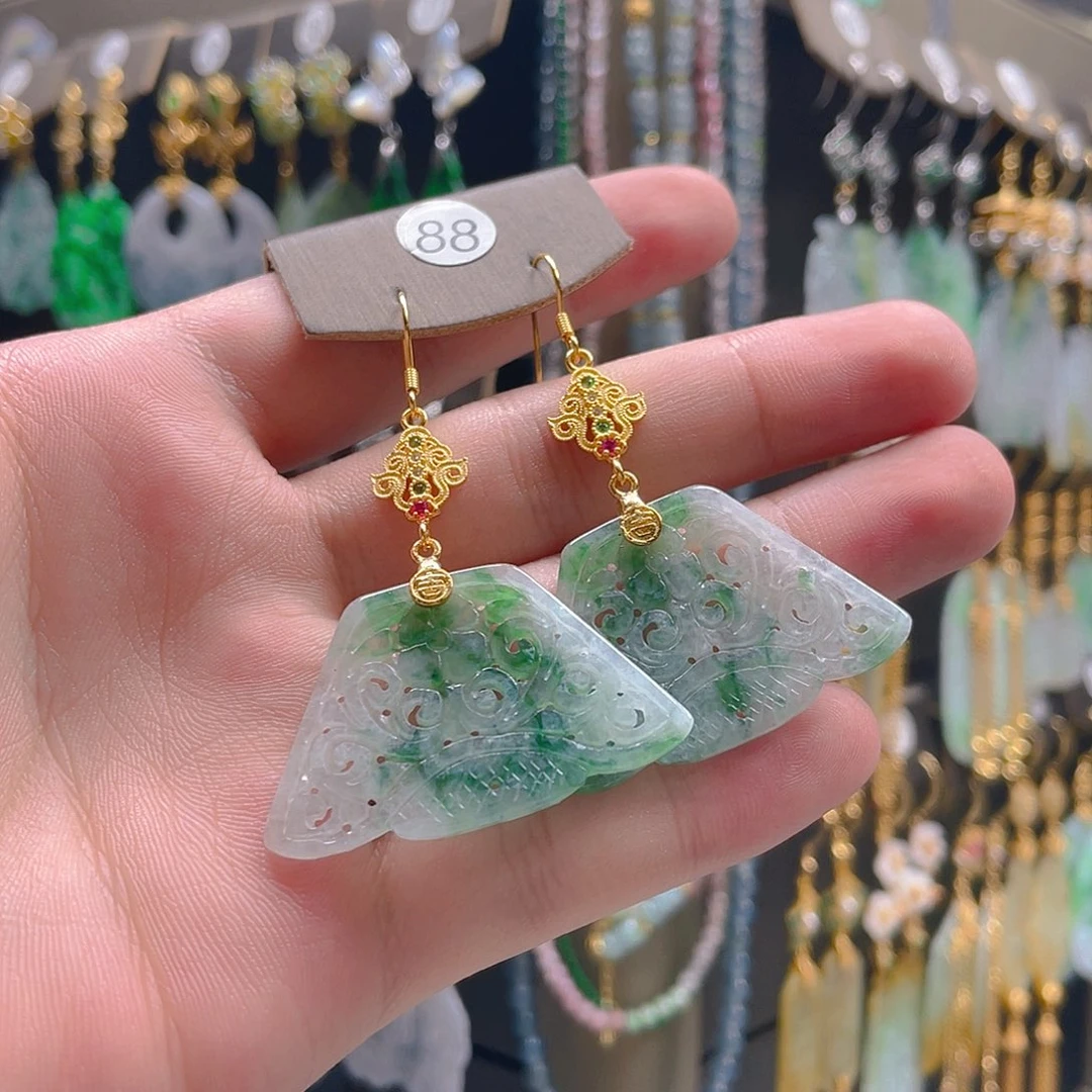 翡翠未镶嵌耳饰翡翠