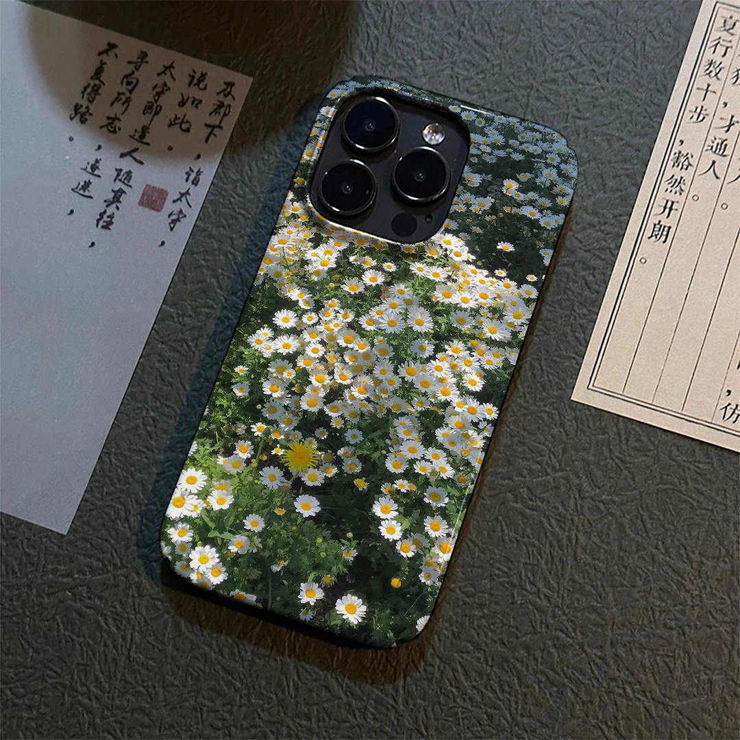 夏日雏菊适用苹果13手机壳菲林iPhone14/15/16/17硬壳个性卡通12p