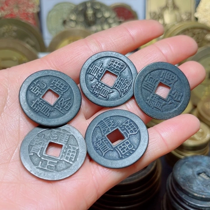 铜现代工艺黑漆清五帝