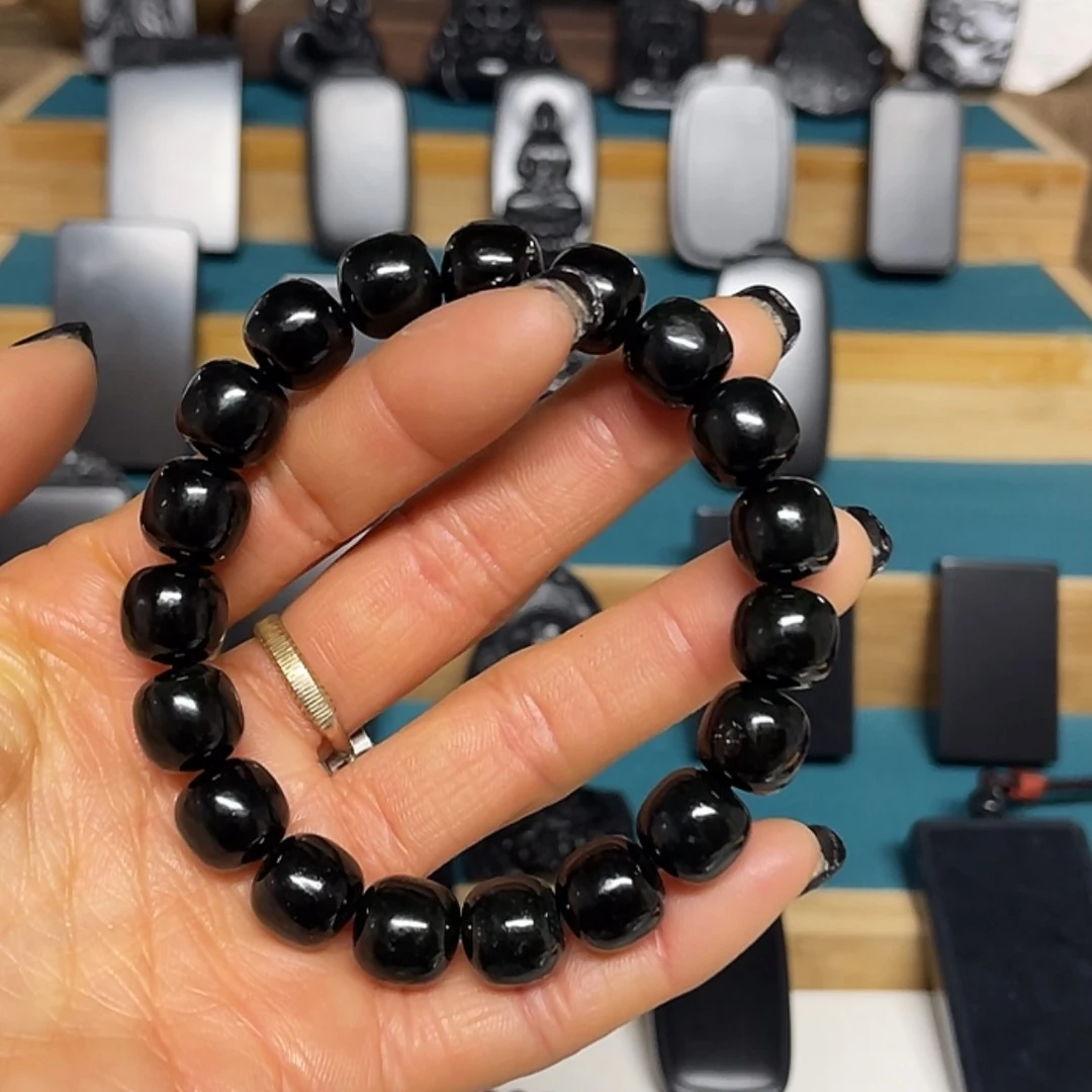 【闪购商品】和田玉手链未镶嵌嘟**哝黑青