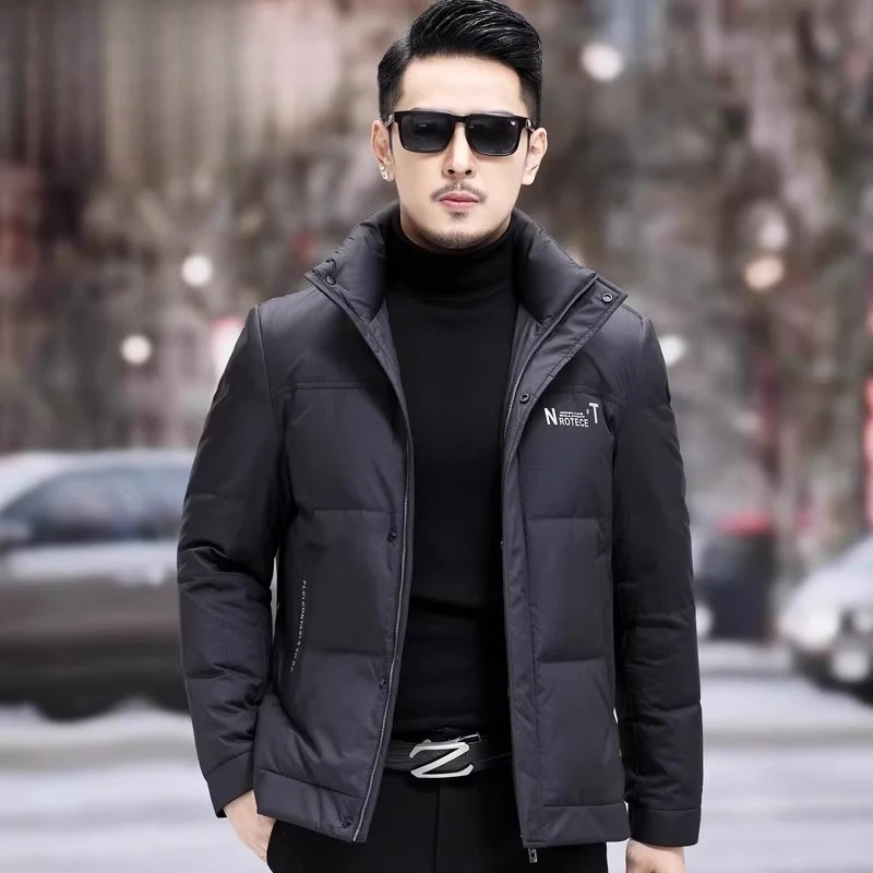 Louis Fordea/路易弗狄羽绒服男款冬季立领短款加厚防寒高级外套