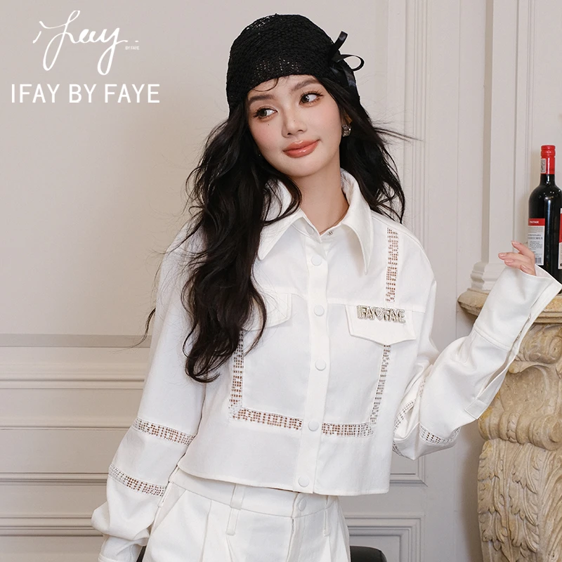 IFAY BY FAYE时尚拼接短款休闲衬衫IF930S12240001