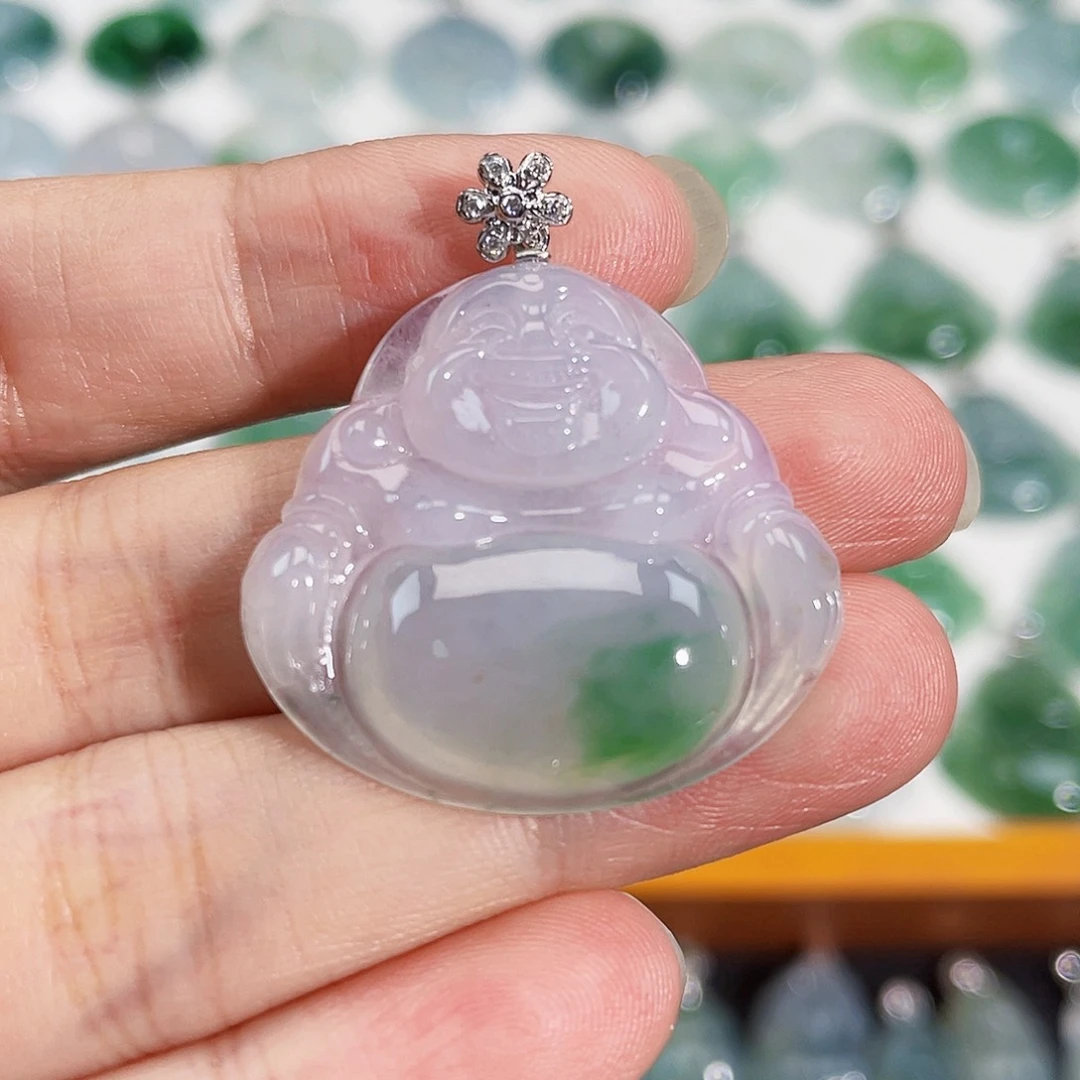 颈饰18K金镶嵌翡翠吊坠