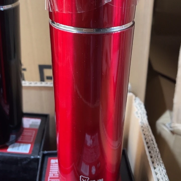 茶隔款玻璃希诺保温杯红色