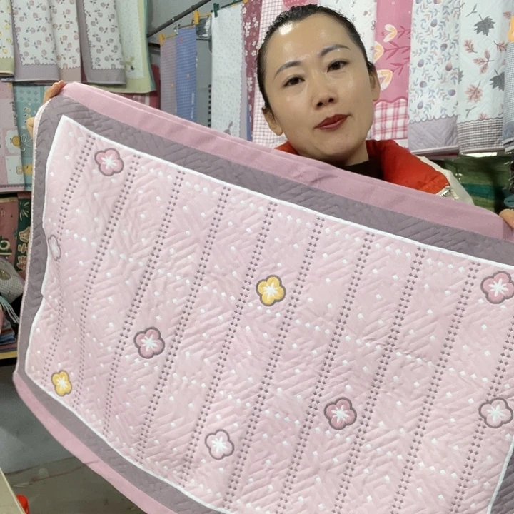 棉特价粉色竖条花