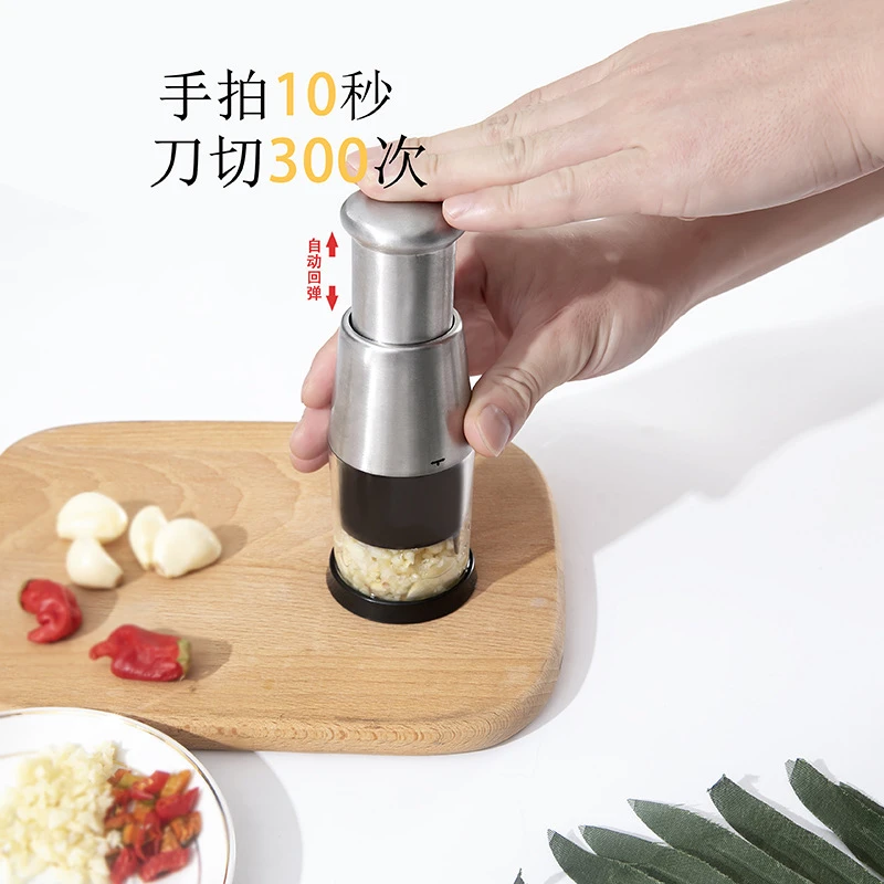 爆款不锈钢拍刀家用厨房手压式蒜泥捣蒜器压蒜神器切