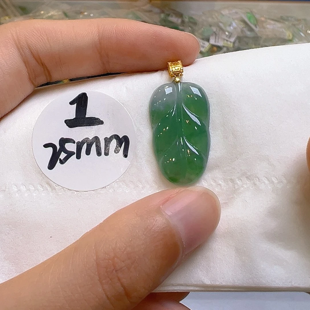 翡翠18K金镶嵌吊坠(不含链)翡翠