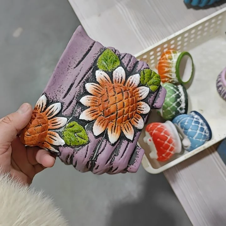 红陶吸水透气的白陶花盆凑满12发货