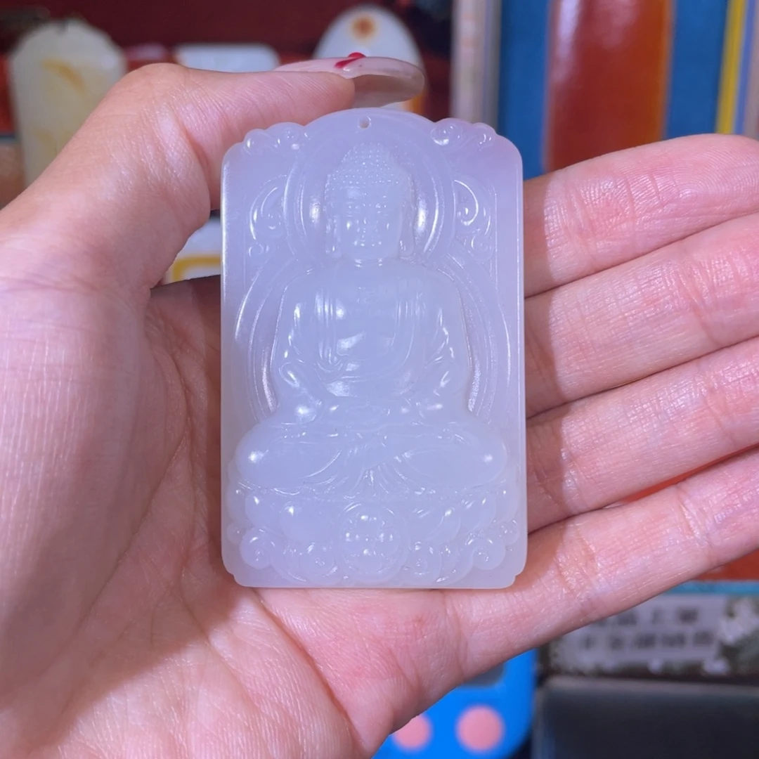 江***。和田玉未镶嵌挂件