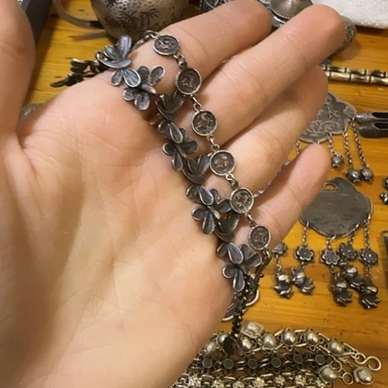 篪***篪足银木质足银手链