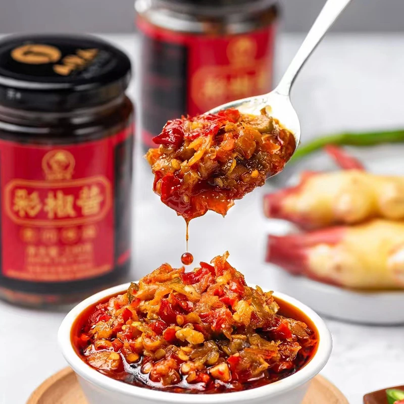 山里人烧椒酱/肉末豇豆/彩椒酱230g组合装下饭拌饭三种口味香辣