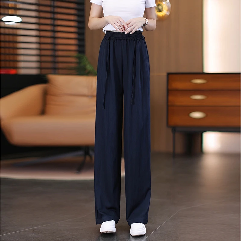 莱赛尔天丝山本裤女夏季薄款2025年新款小个子垂感休闲冰丝阔腿裤