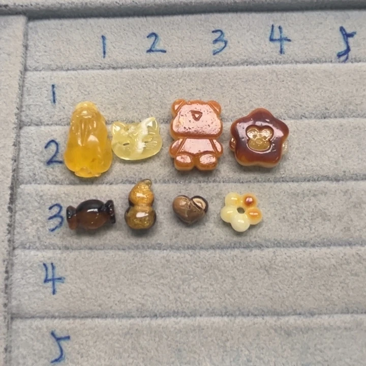 裸石琥珀未镶嵌苦**涩天然蜜蜡配件