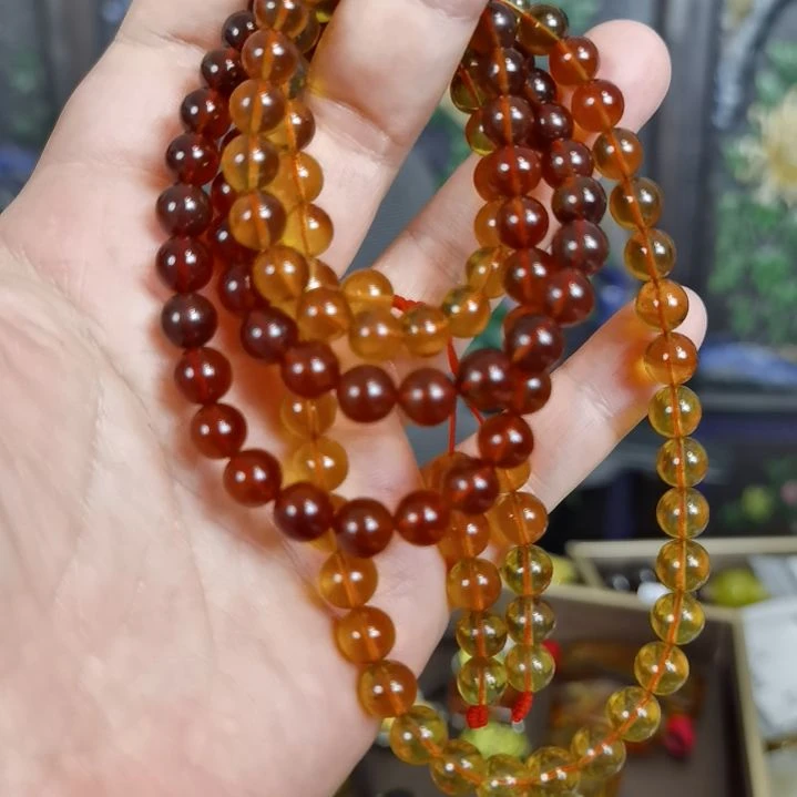 琥珀颈饰未镶嵌108颗
