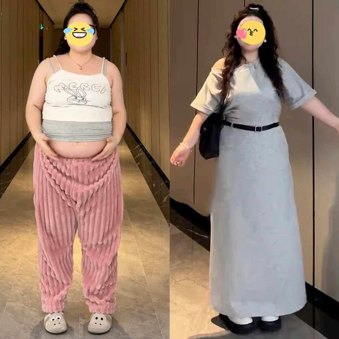 大码休闲套装斜露肩上衣半身裙两件套女胖mm巨显瘦夏季穿搭一整套