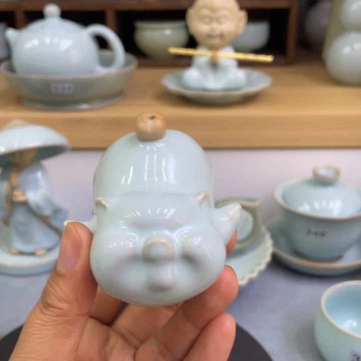 杯子微瑕天青茶宠小飞猪