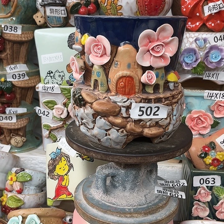 紫砂花盆粗陶材质多肉花盆