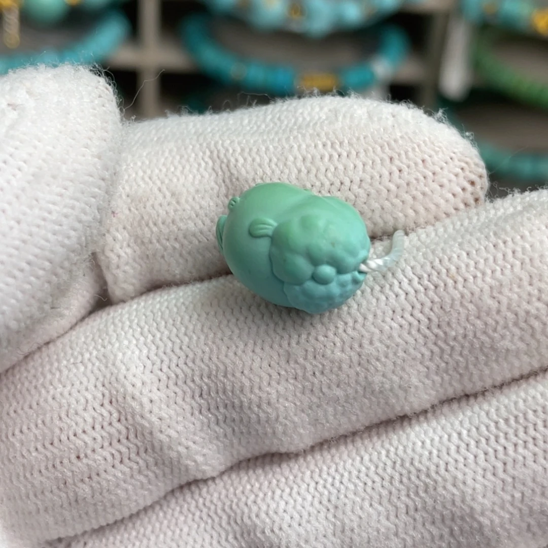 绿松石未镶嵌菜籽黄炫彩小金鱼8