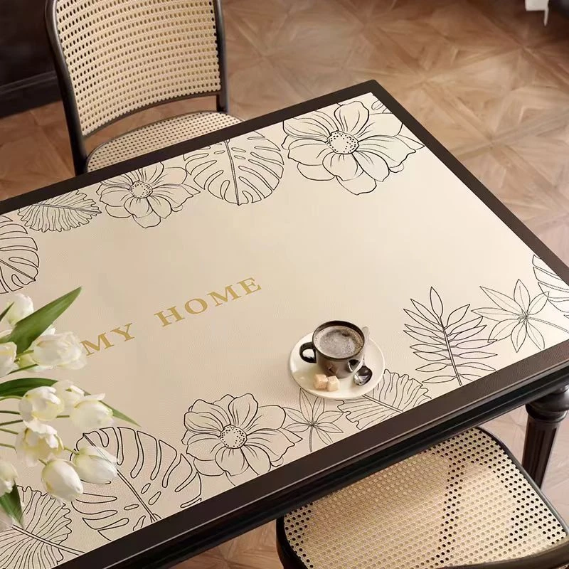 皮革餐桌垫2025热卖复古轻奢法式 耐刮防水防油易打理 家用保护垫