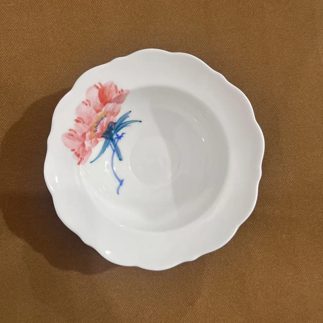 景德镇高温玉泥-牡丹帽子小碗