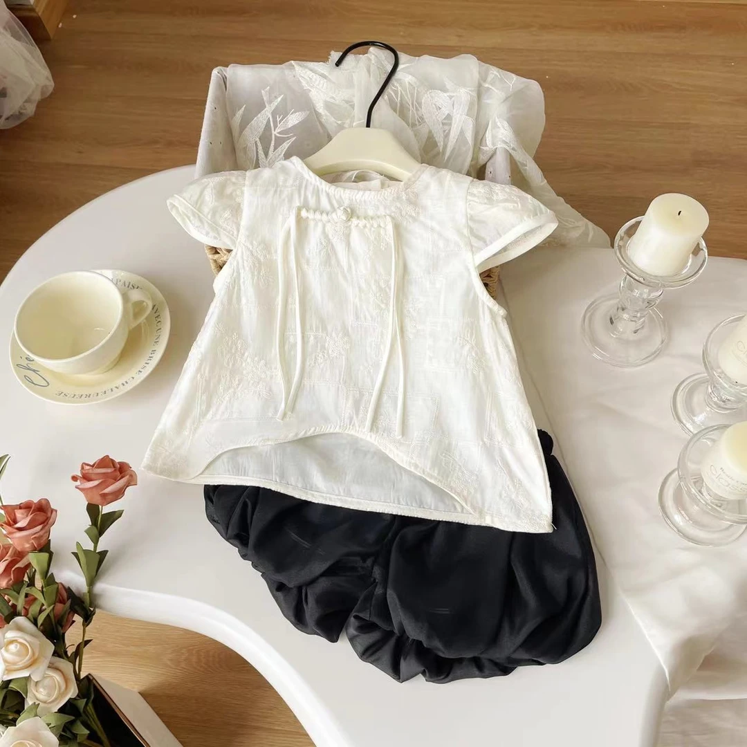 橘止皮【现货】夏季新款儿童套装女童时尚洋气韩版两件套ZD24X017