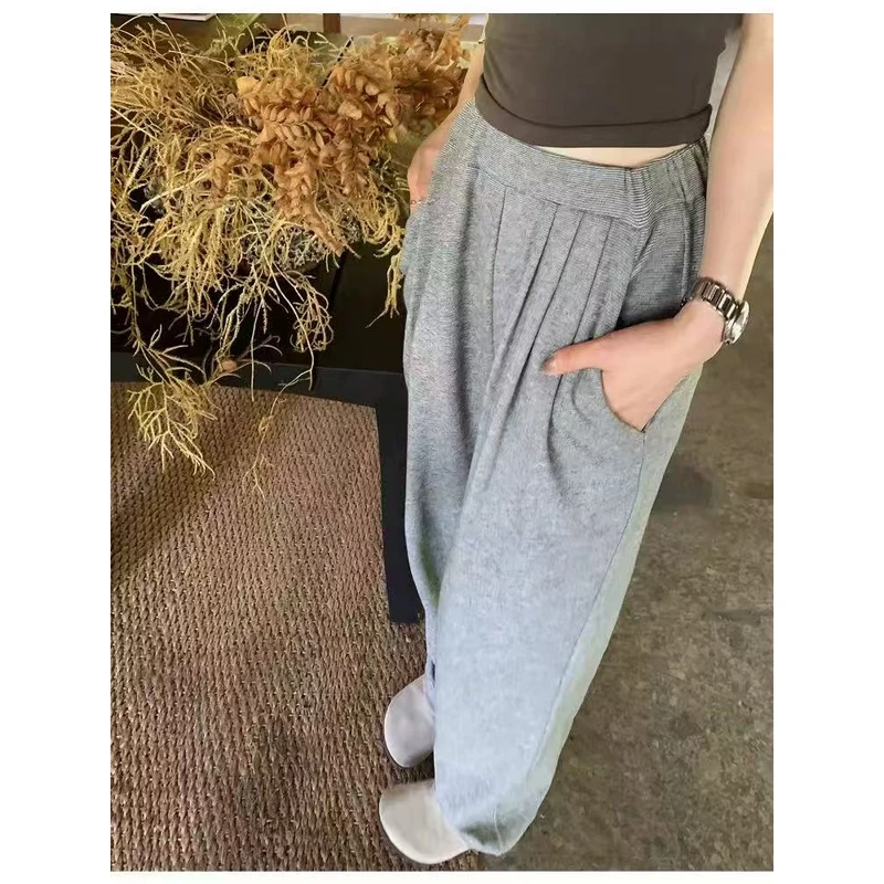1074 春秋新款卫裤宽松休闲窄版阔腿长裤