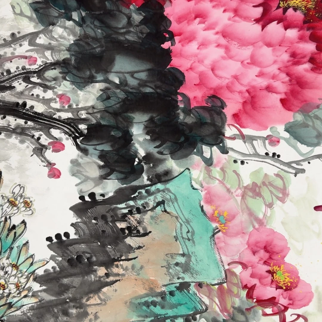 国画纯手绘山水花鸟作品